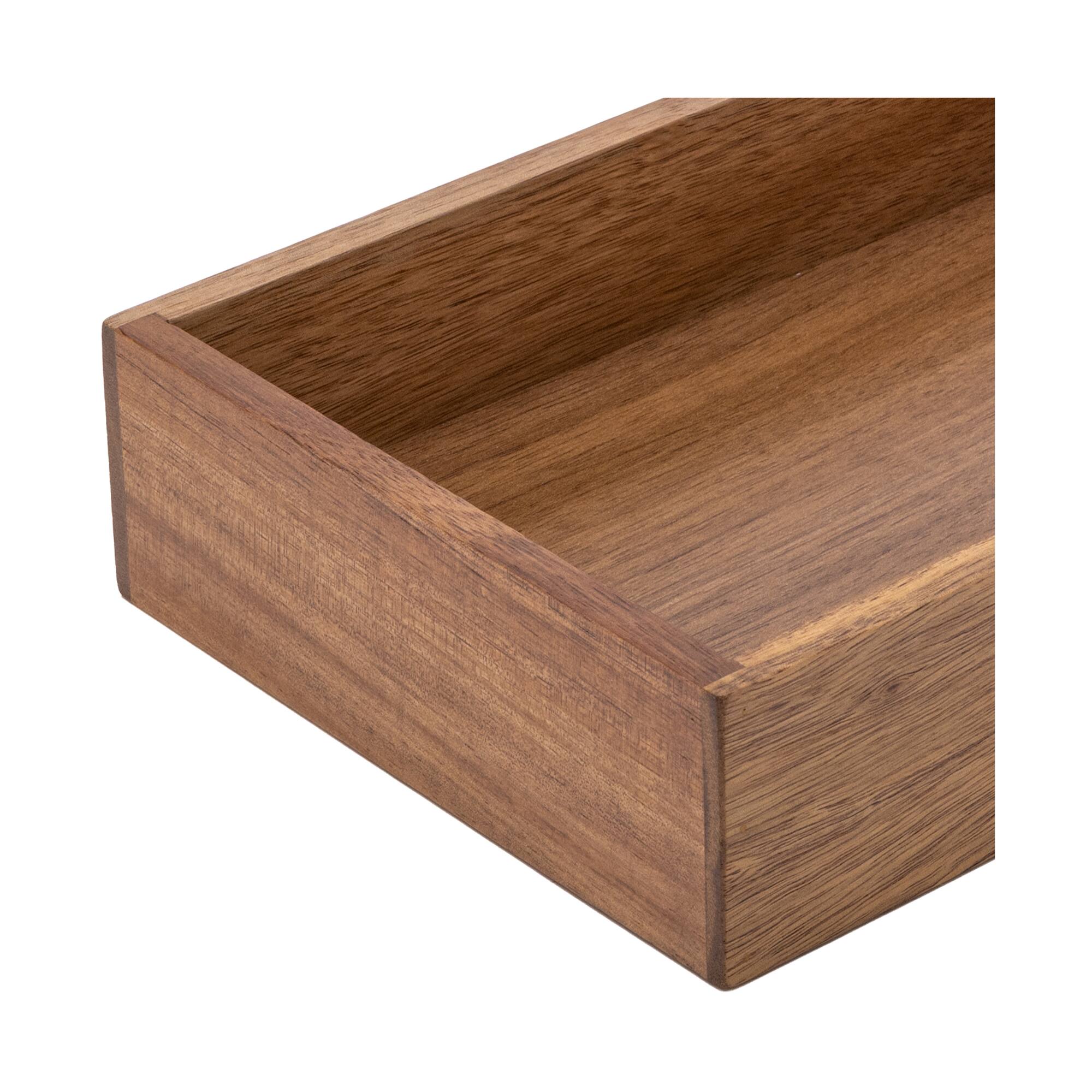 Seville Classics 9" x 6" x 2" Acacia Wood Drawer Organizer